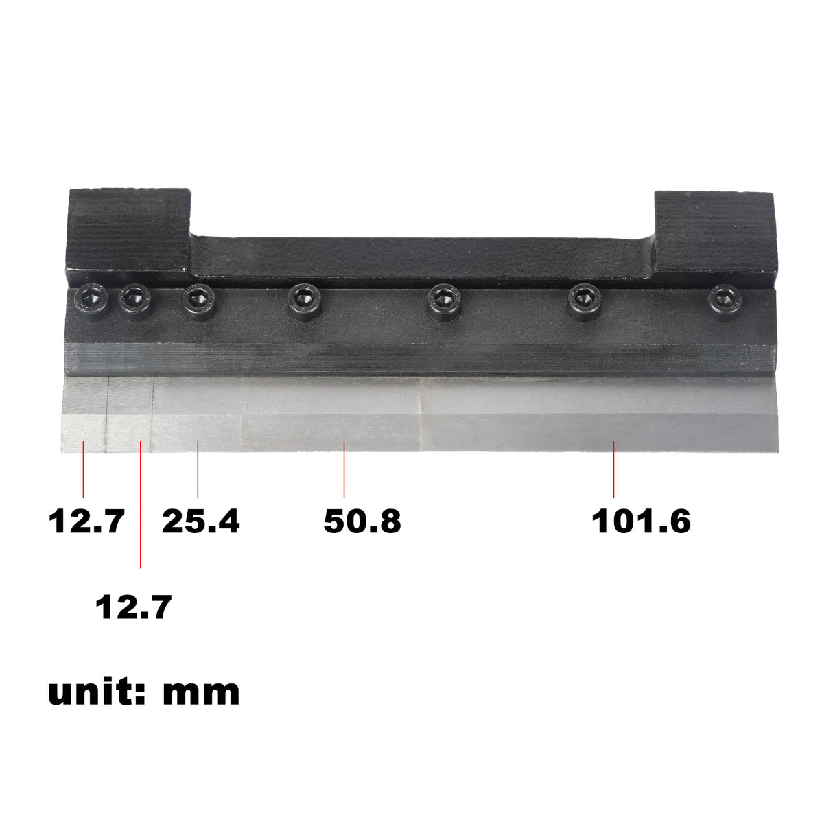 BOKA Biegevorrichtung für Schraubstock, 100–200 mm mit Segmentbiegefingern und Magnethalterung, Abkantbacken für präzises Blechbiegen bis 0–90°