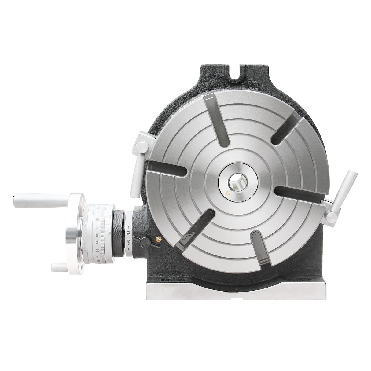 BOKA HV-10 Rundtisch 250 mm, horizontal & vertikal, MT3 Zentrierhülse, 6 T-Nuten, Präzisions-Teilapparat 360°, geeignet für Fräs- & Bohrarbeiten