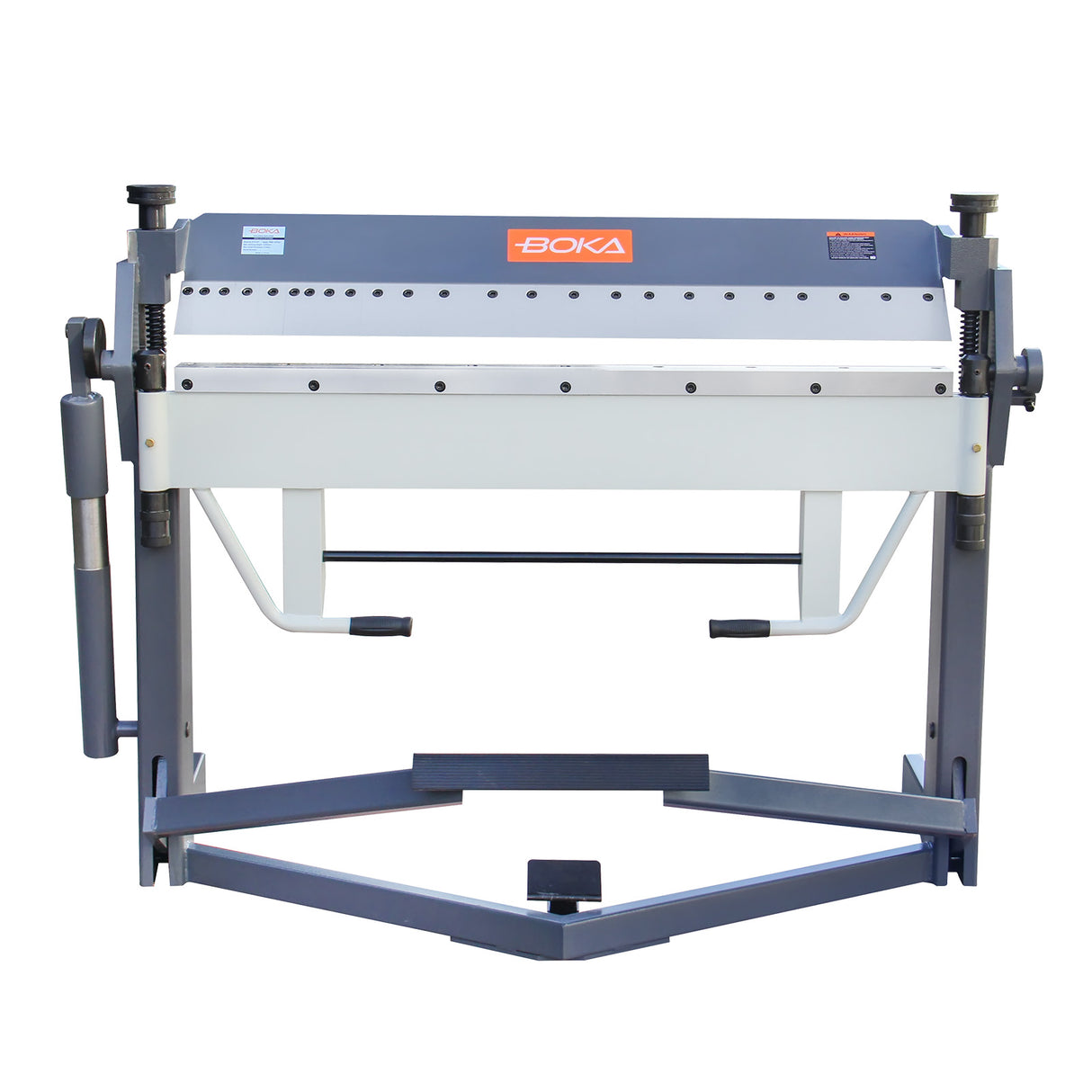 BOKA Abkantbank 1270mm 2,0mm Stahl Fußpedal segmentierter Oberbalken – manuelle Blechbiegemaschine 0–135°, stabile Konstruktion, für Werkstatt & präzise Metallbearbeitung,  PBB-5014