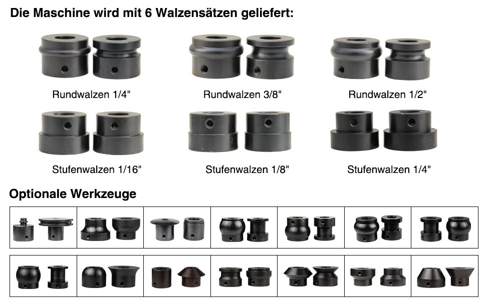 BOKA RM-18 460mm beading machine flanging machine for 1.2 mm steel sheet including 6 standard roller pairs, manual round bending machine